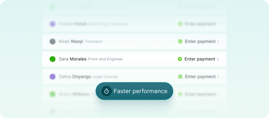 Faster performance when paying contractors