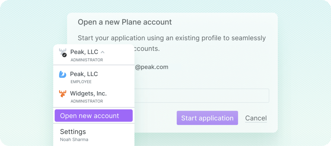 Shortcut to open additional Plane company accounts
