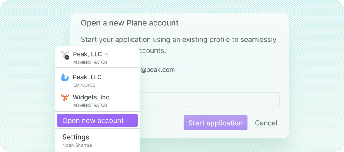 Shortcut to open additional Plane company accounts