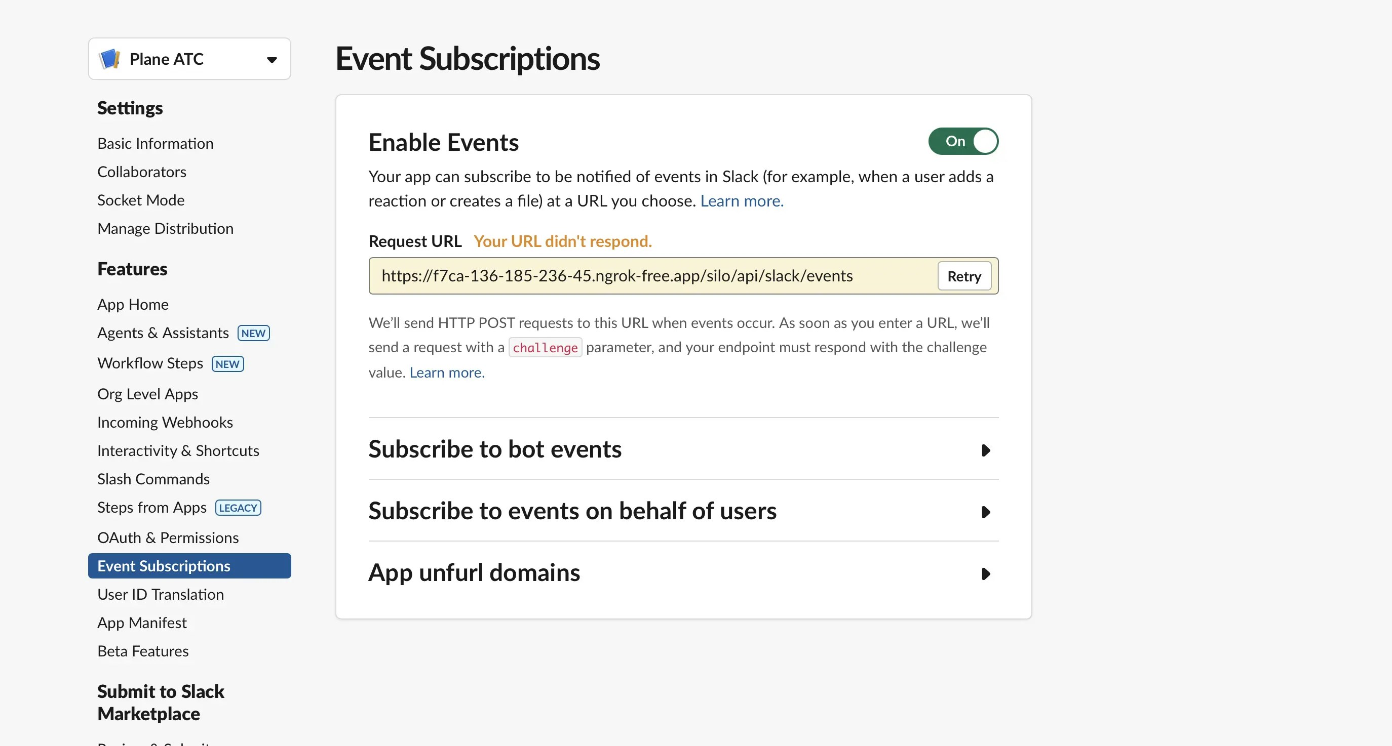 Event subscriptions