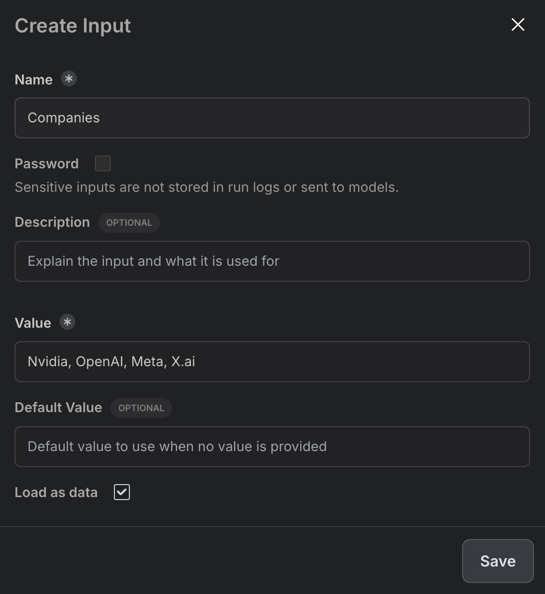 Inputs - Autotab Documentation