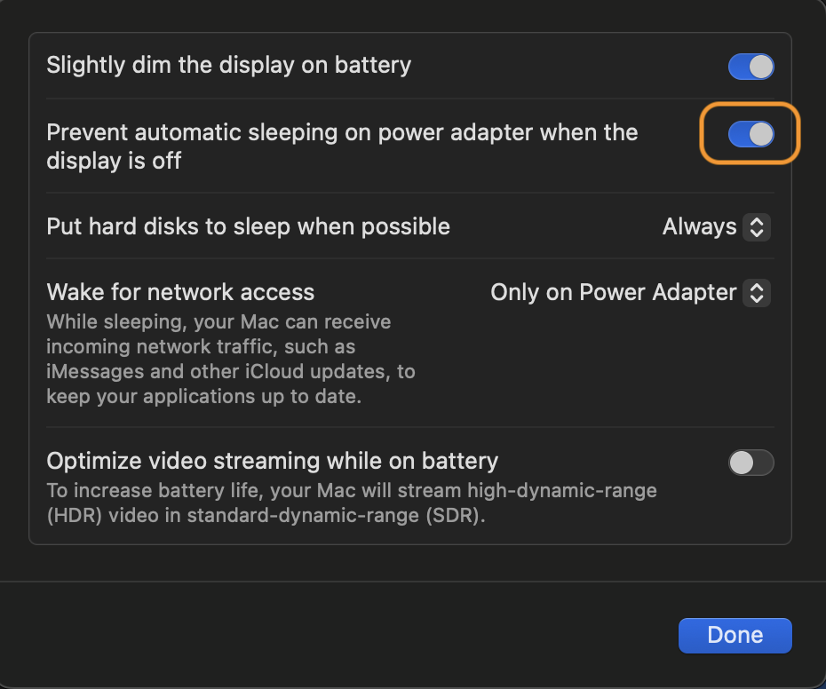 Toggle pevent automatic sleeping
