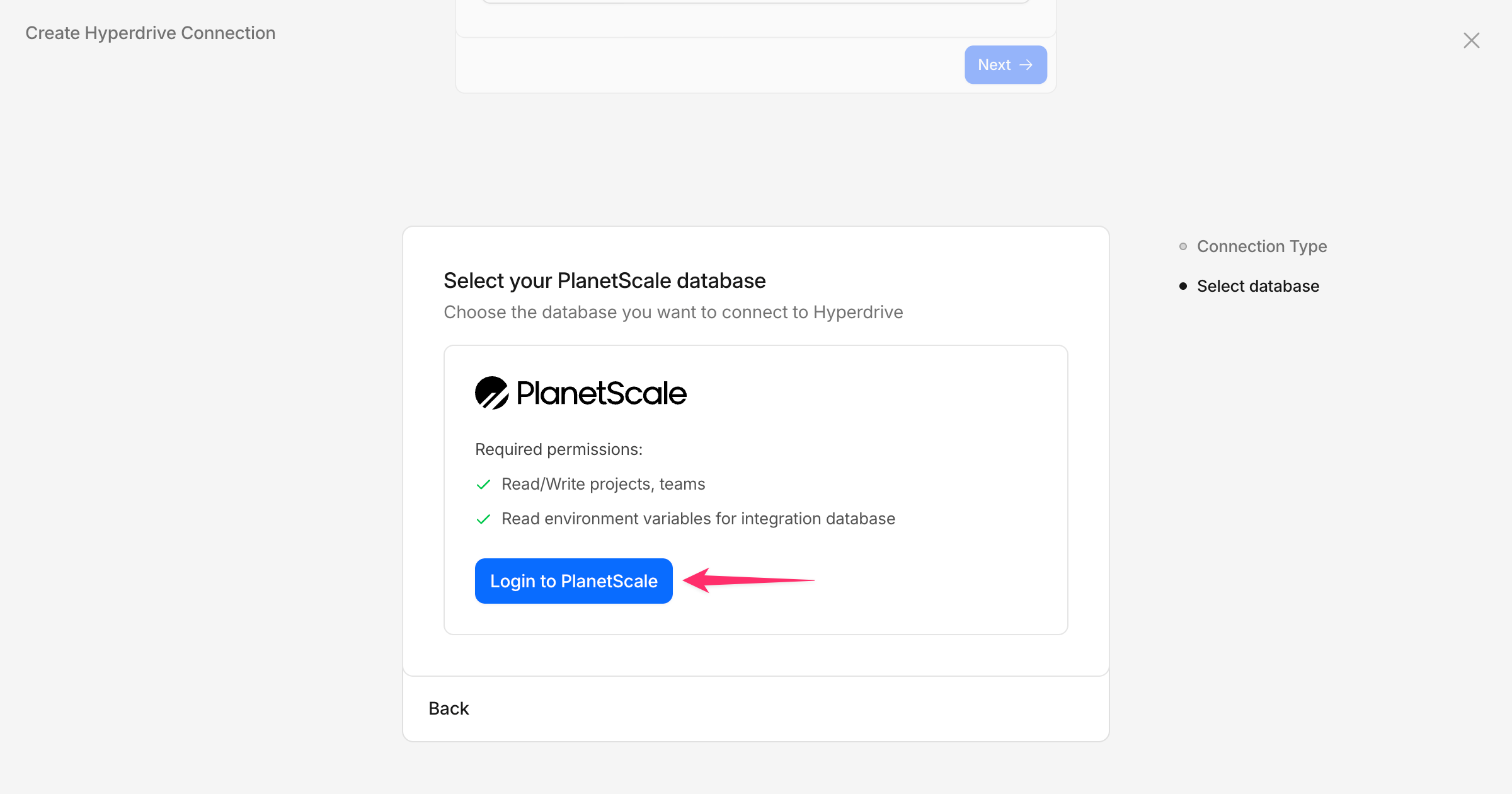 PlanetScale Cloudflare integration wizard - step 4
