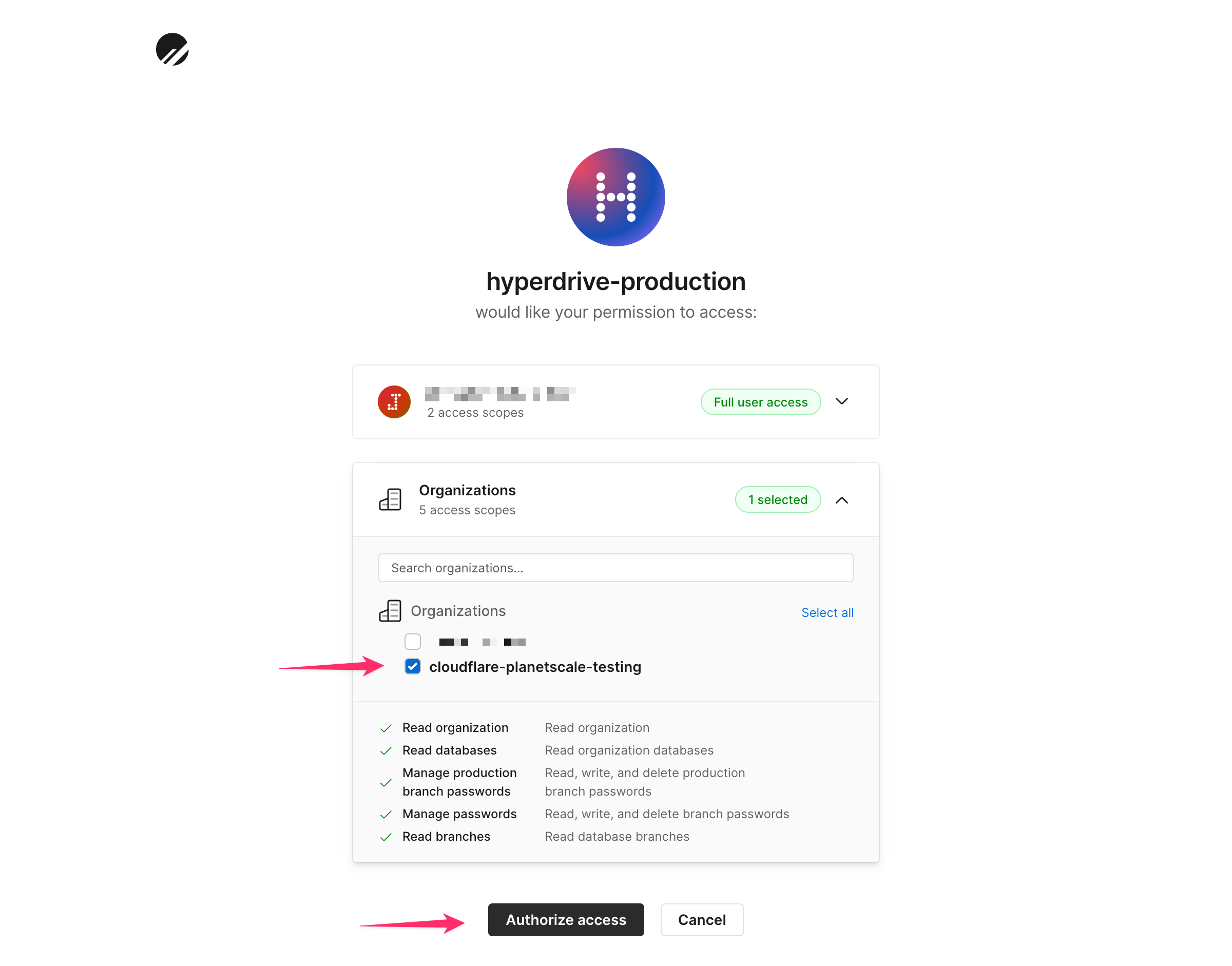 PlanetScale Cloudflare integration wizard - step 5