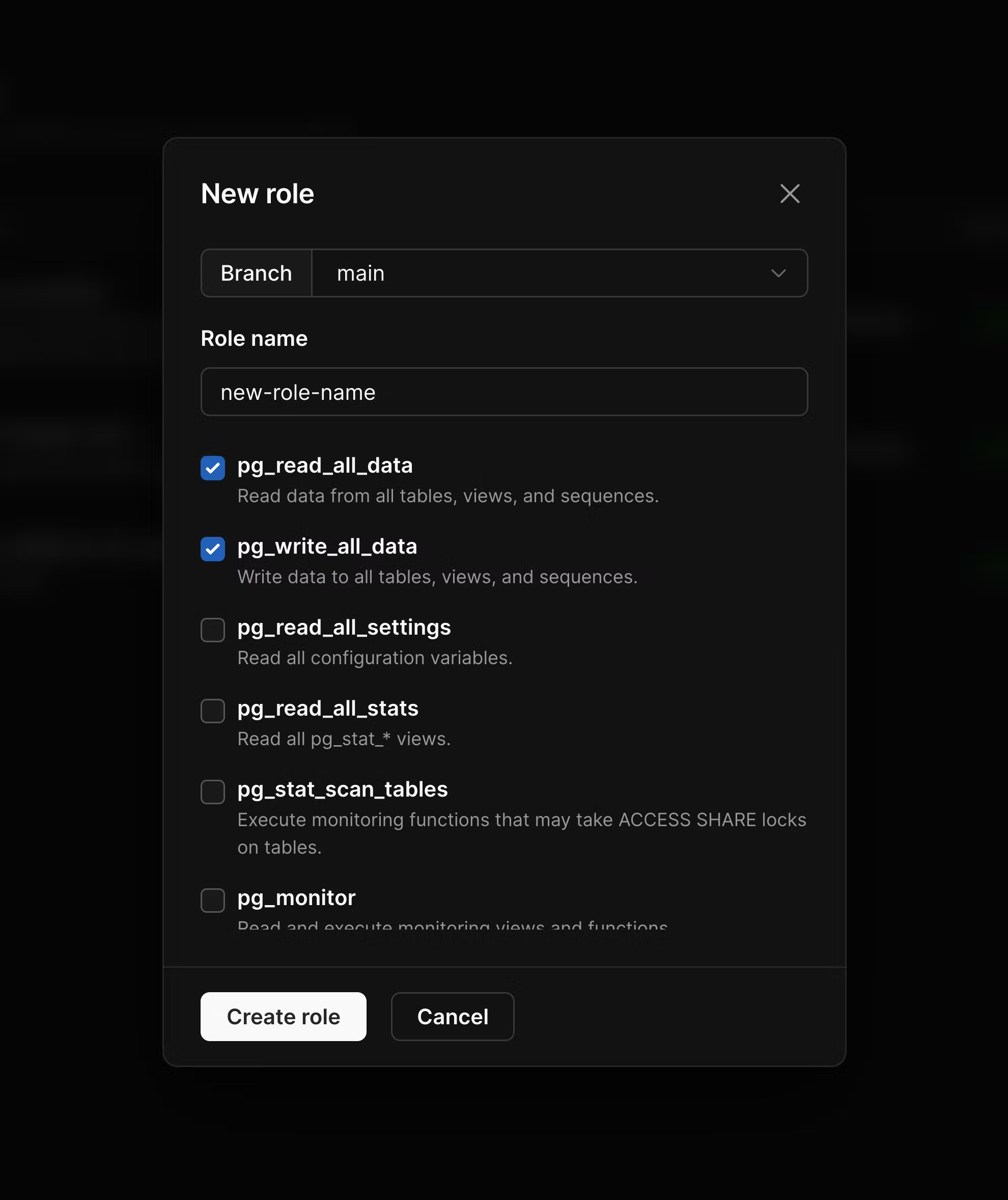 Configure the new role