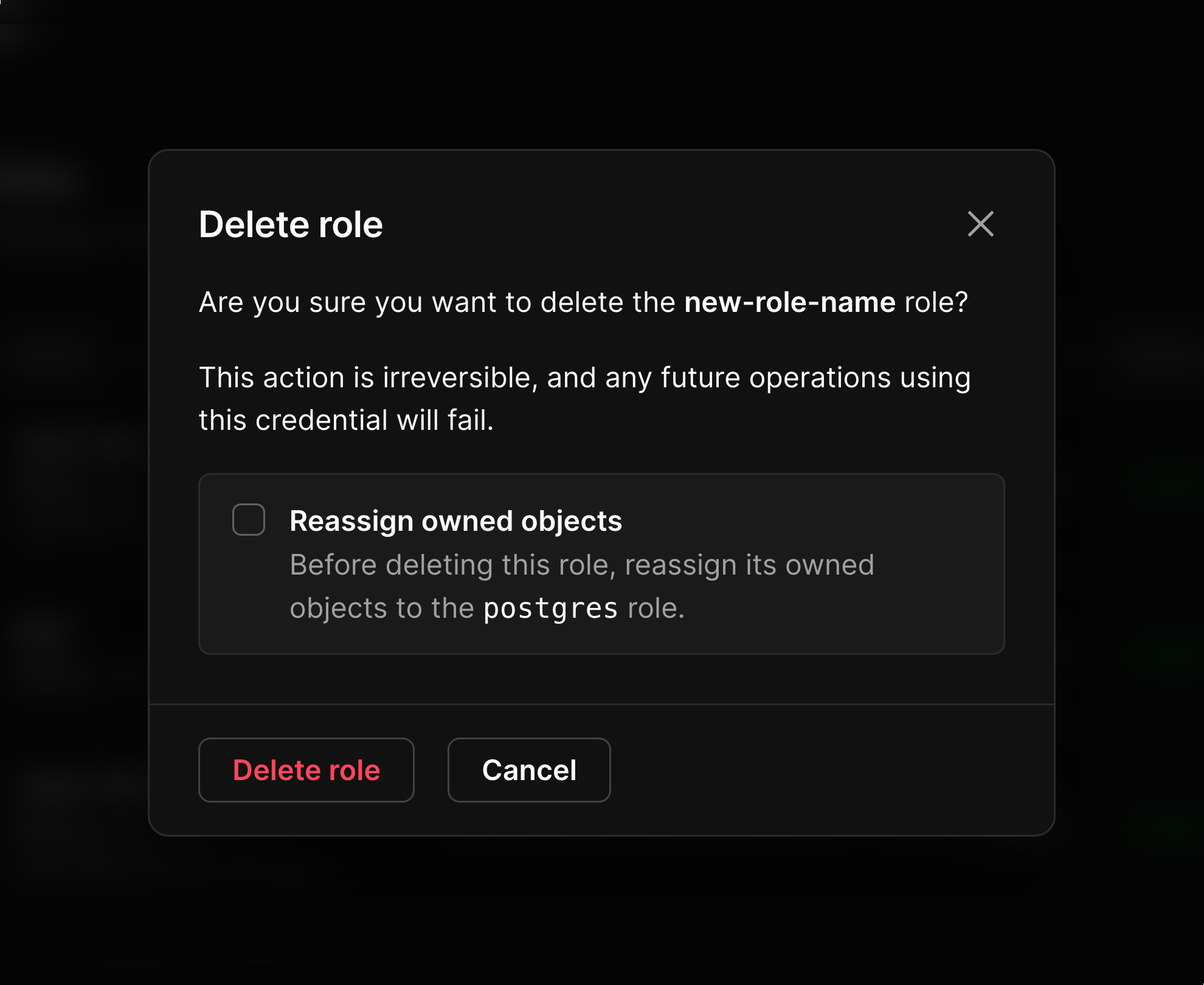 Specify a successor for a role