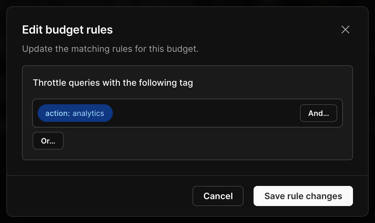 Creating resource budget rules