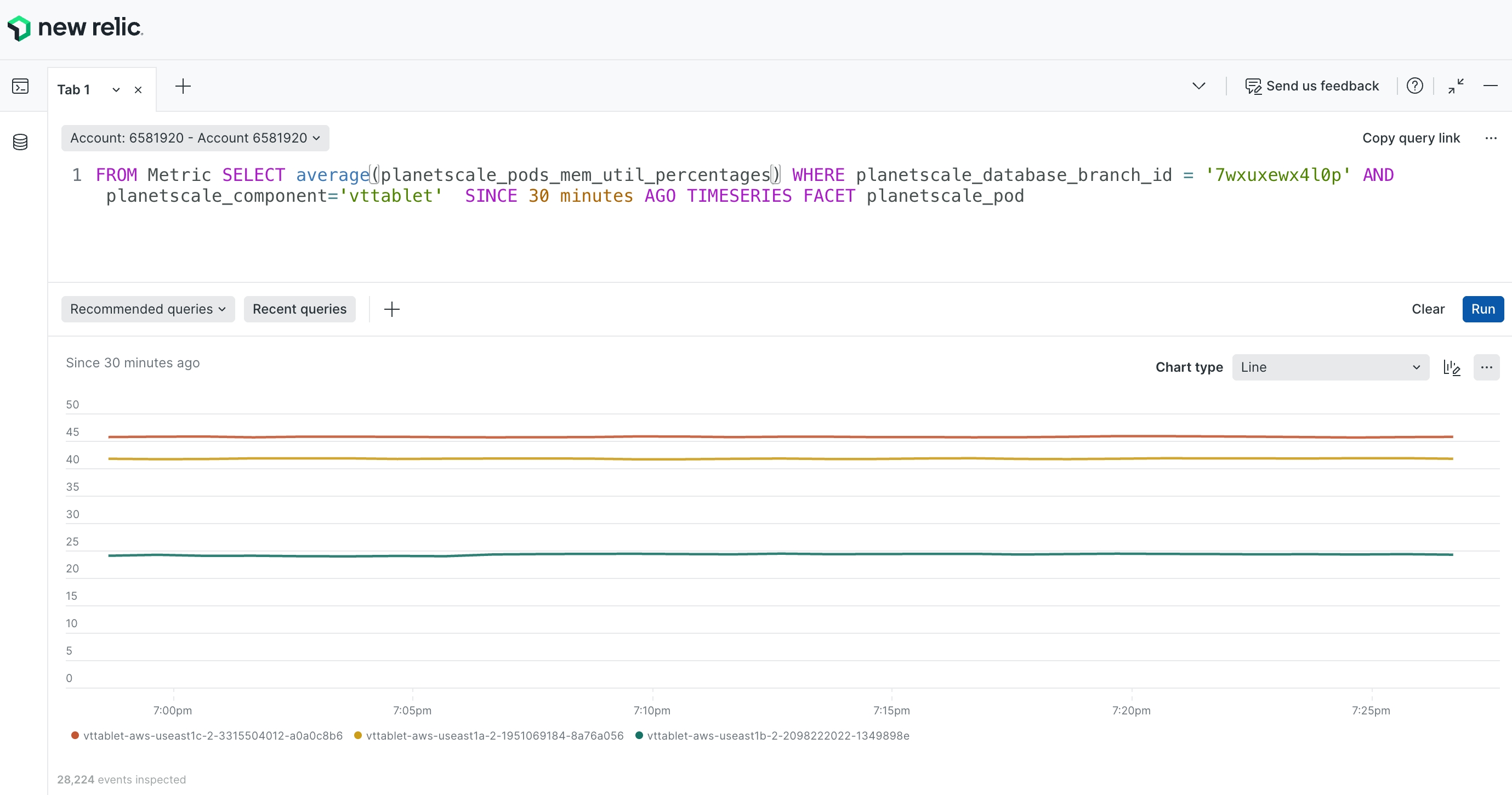 New Relic Memory Query
