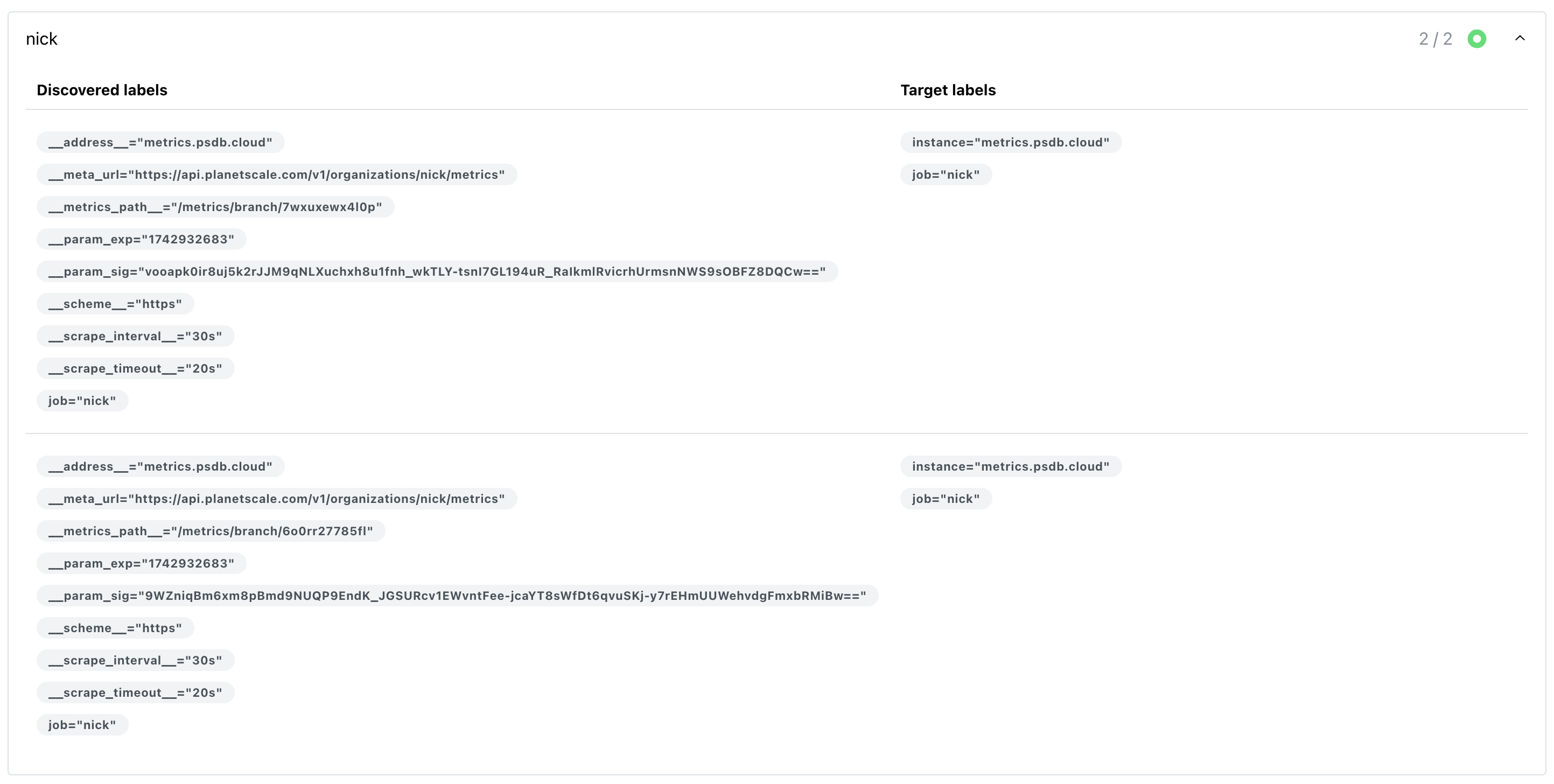 Prometheus Target List