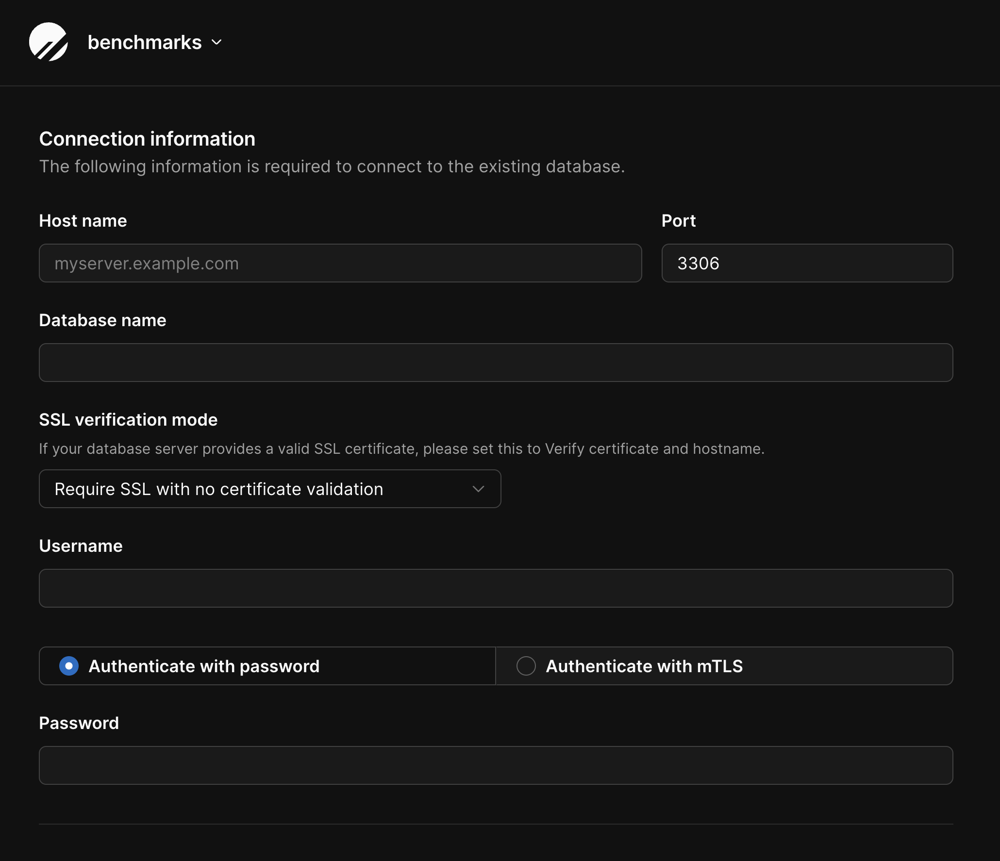 PlanetScale import connection info