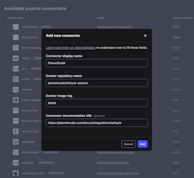 Airbyte new PlanetScale connector