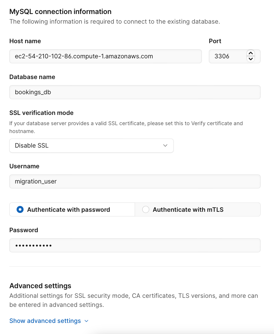 The form to connect to a database in the PlanetScale dashboard. {priority}