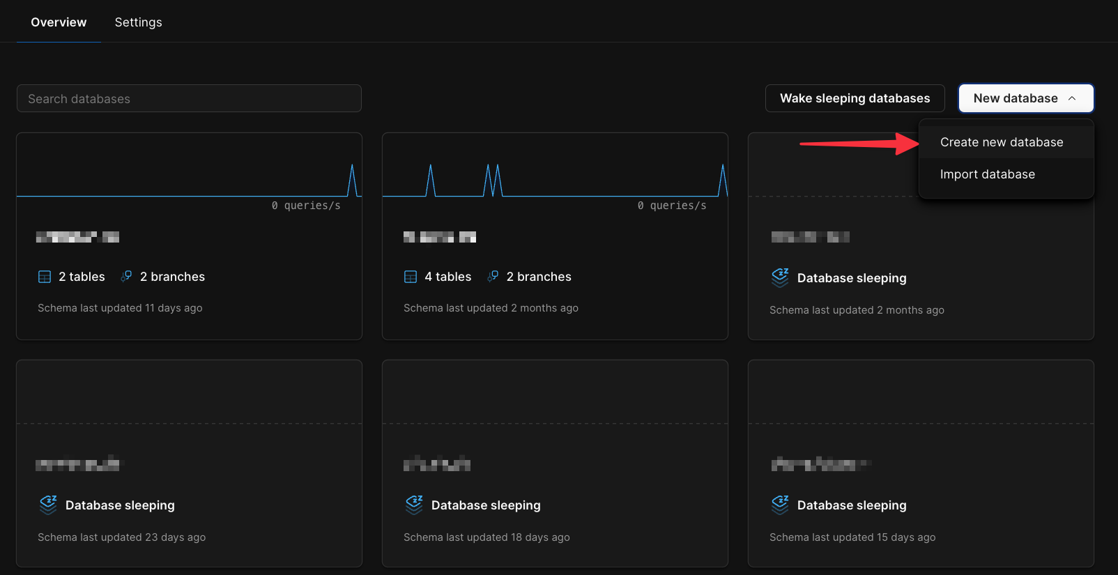 How to create a new database. priority