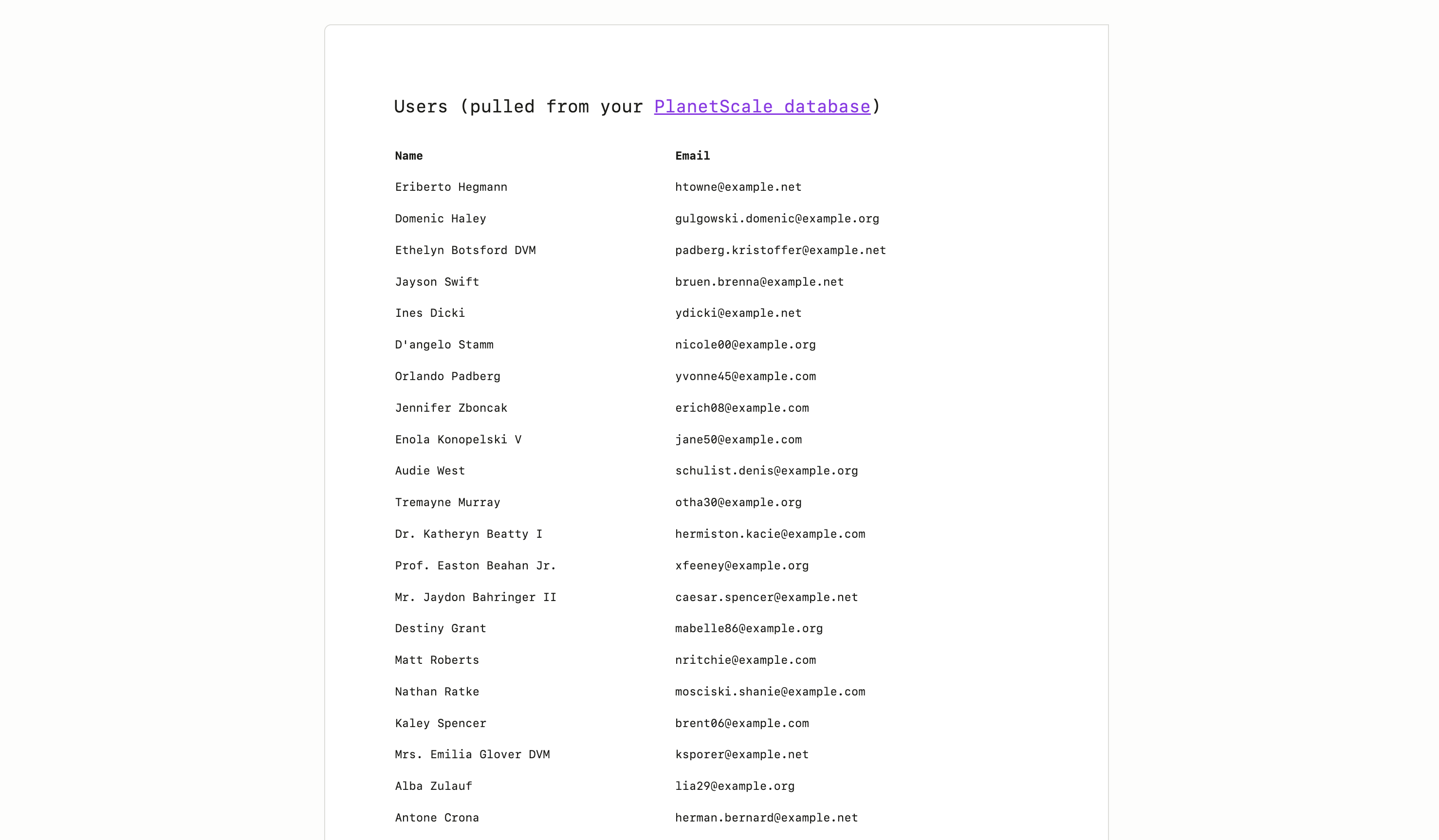 Laravel PlanetScale starter app homepage