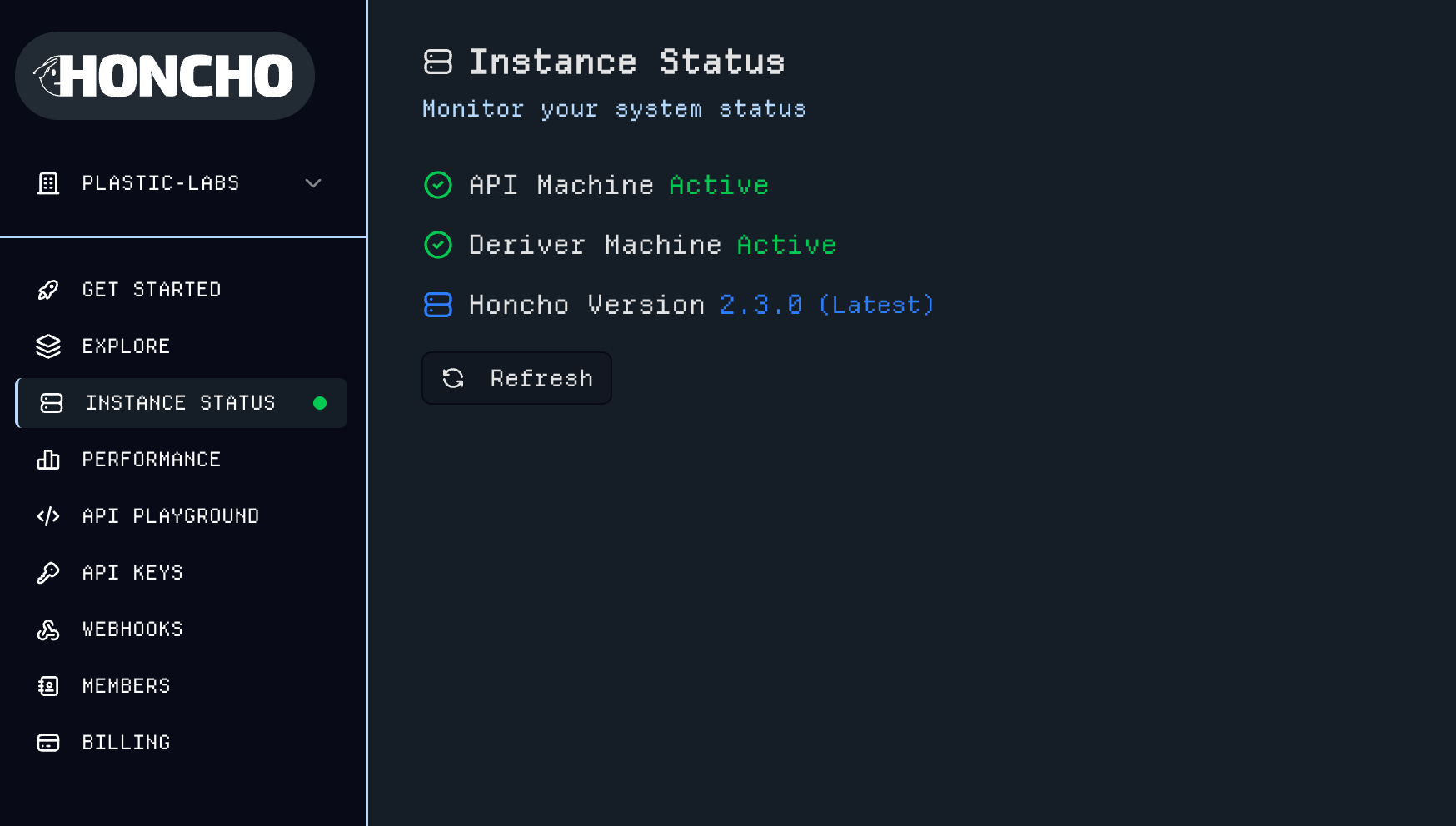 Instance Status Page