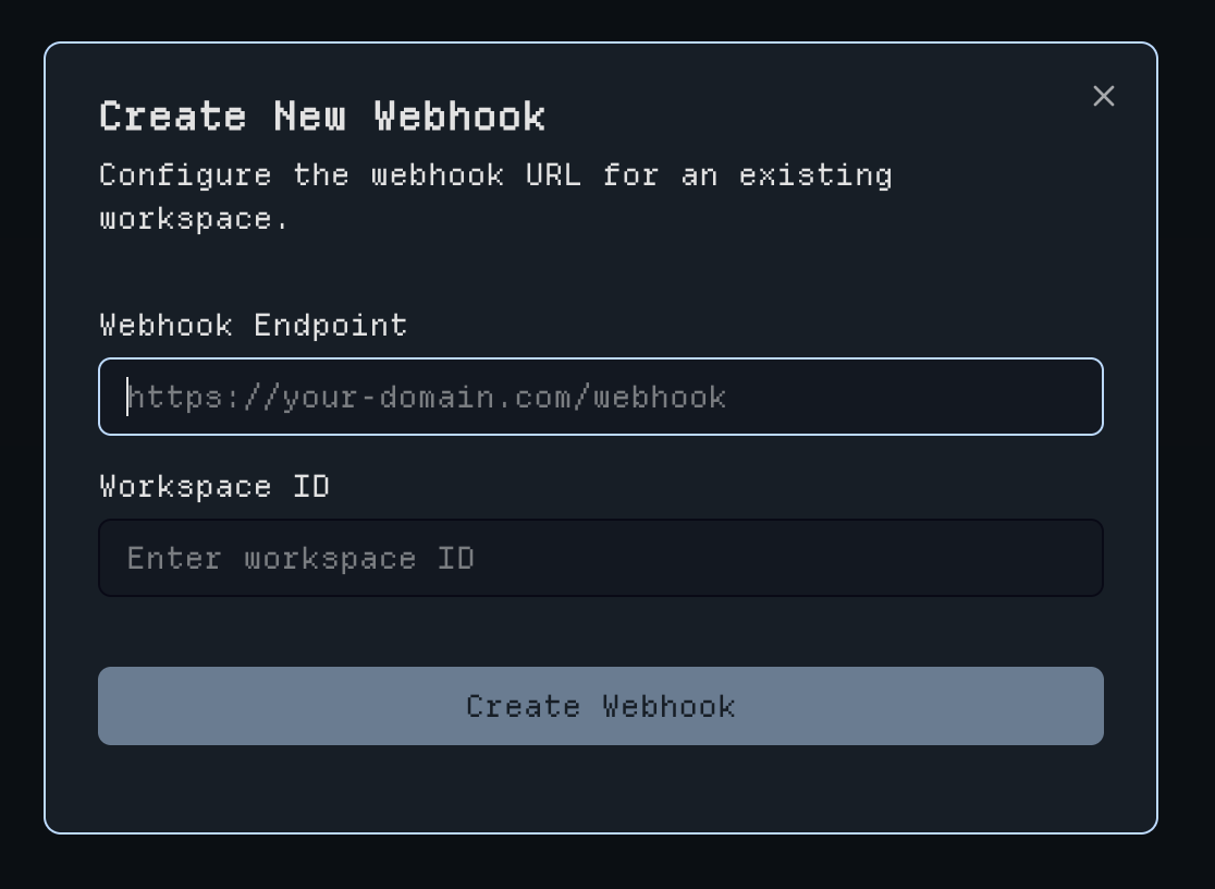 Create New Webhook
