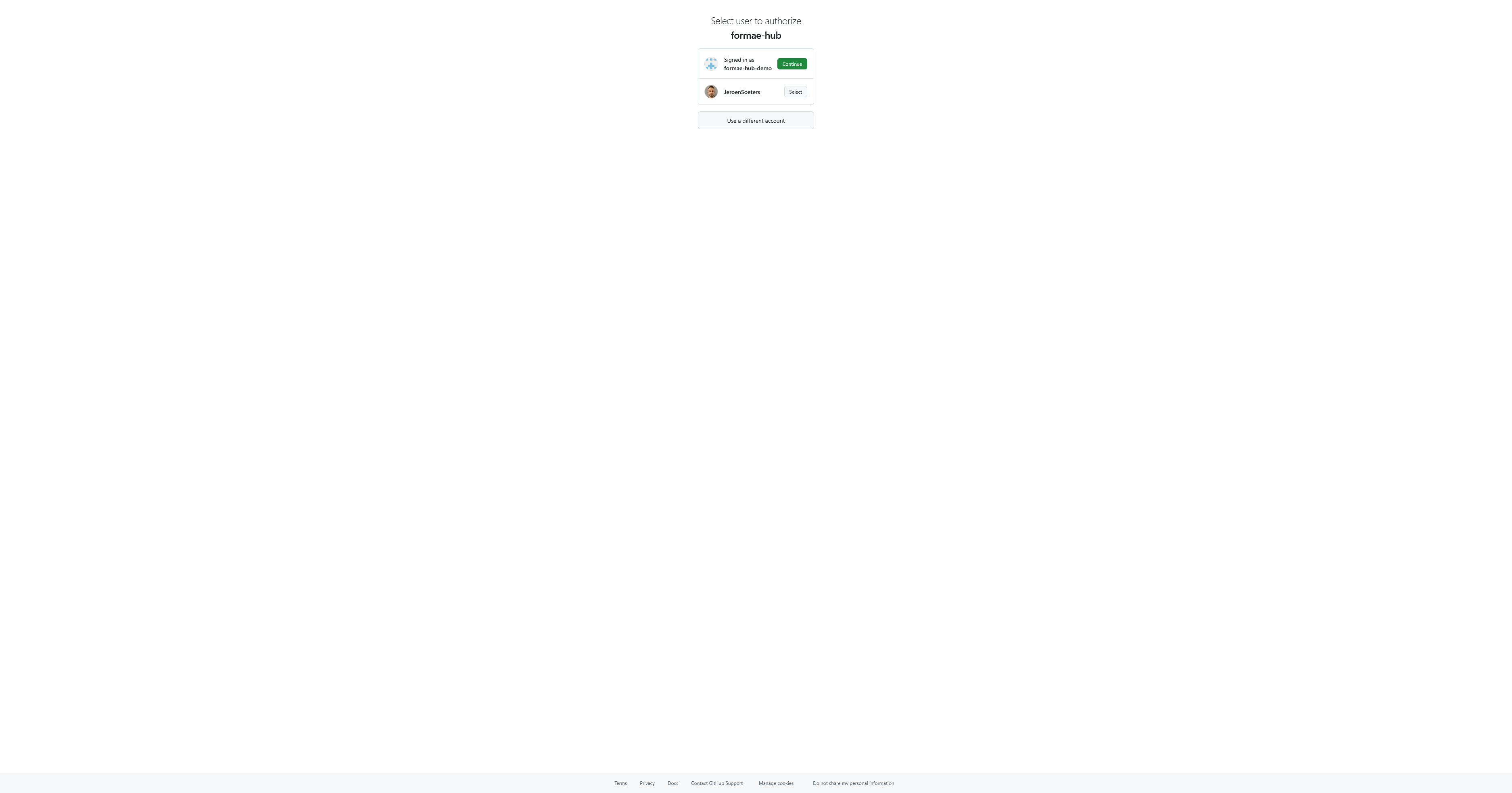 GitHub App installation, choosing the account that owns the plugin repository