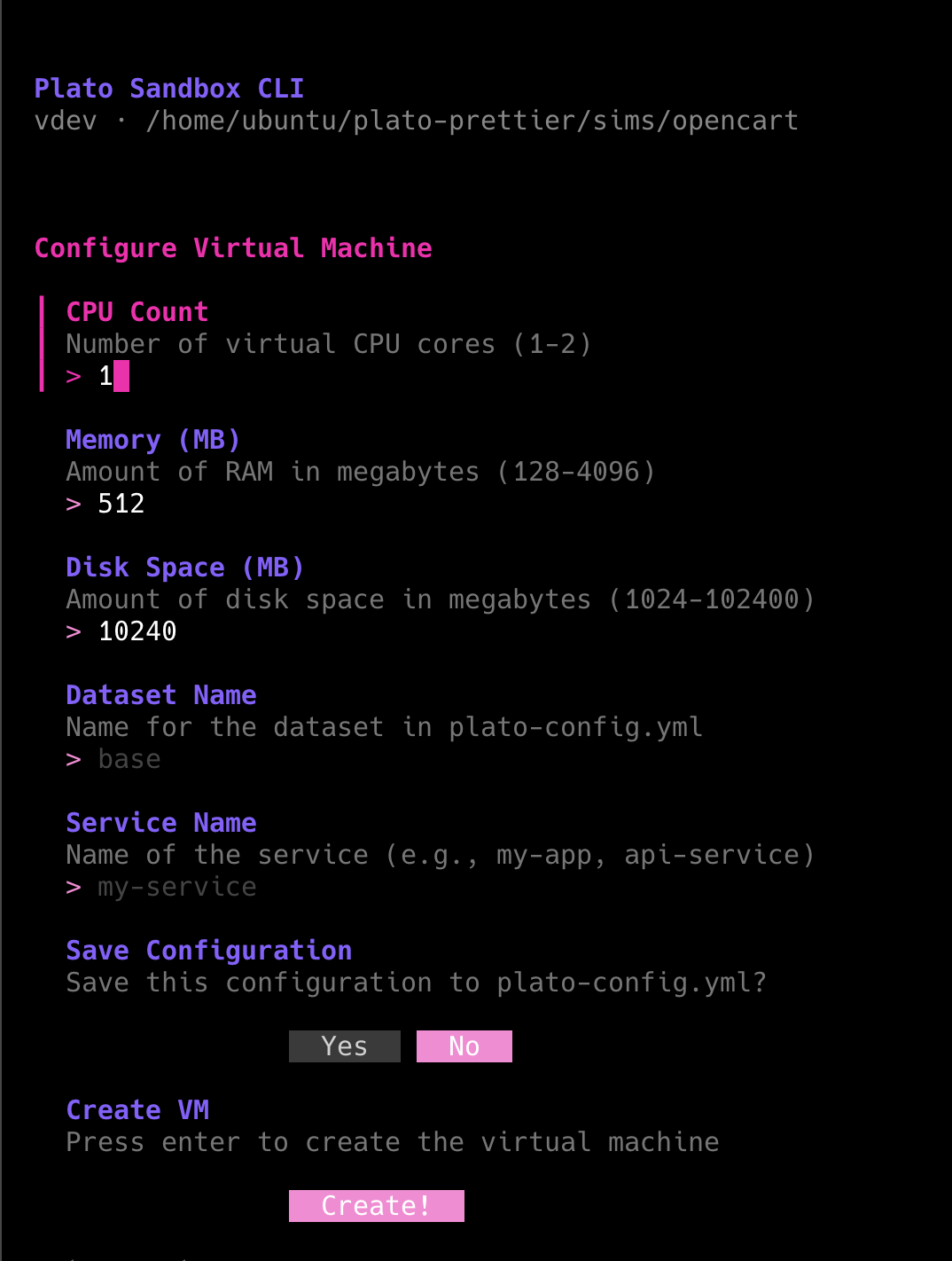 Configure Virtual Machine