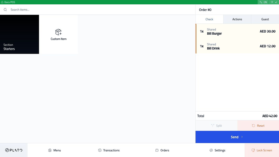 Split bill walkthrough