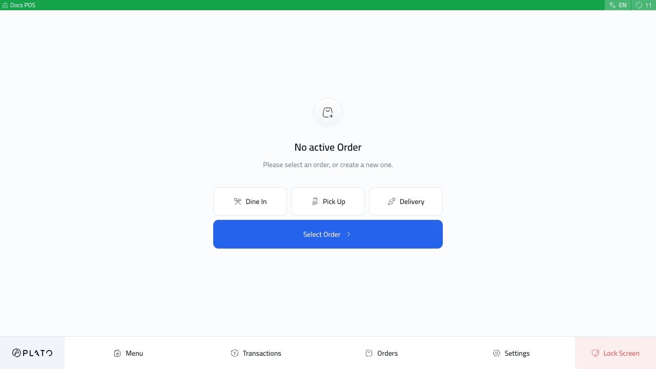 POS ready screen