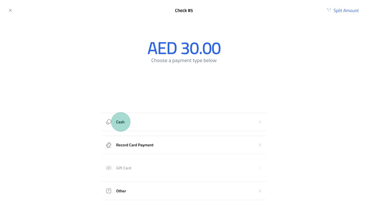Cash payment method