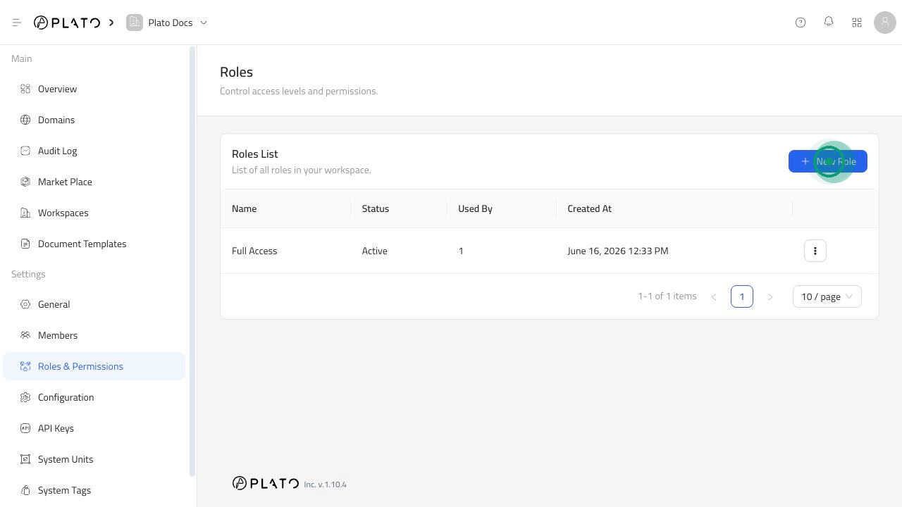 Roles page