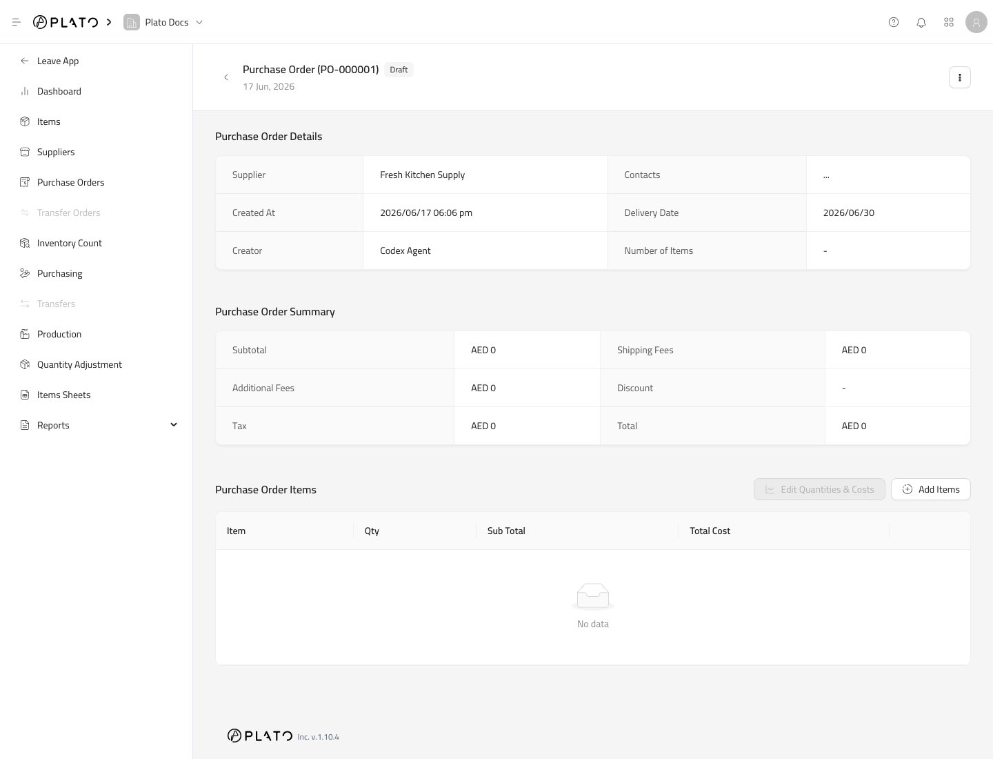 Purchase order detail