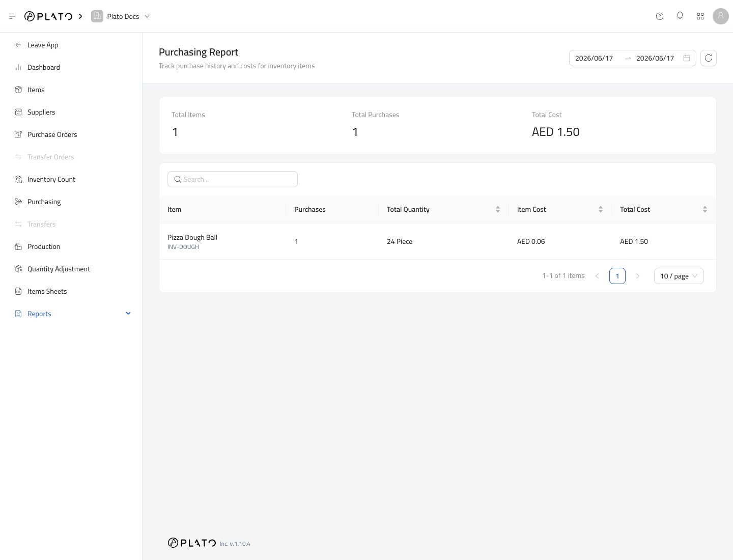 Purchasing report