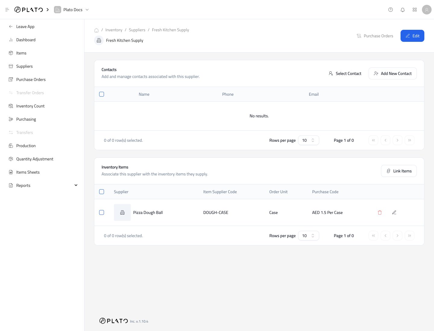 Supplier detail page
