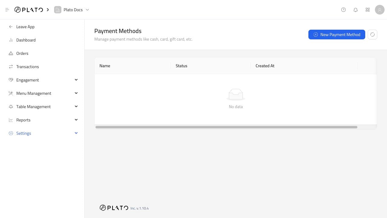 Payment method settings