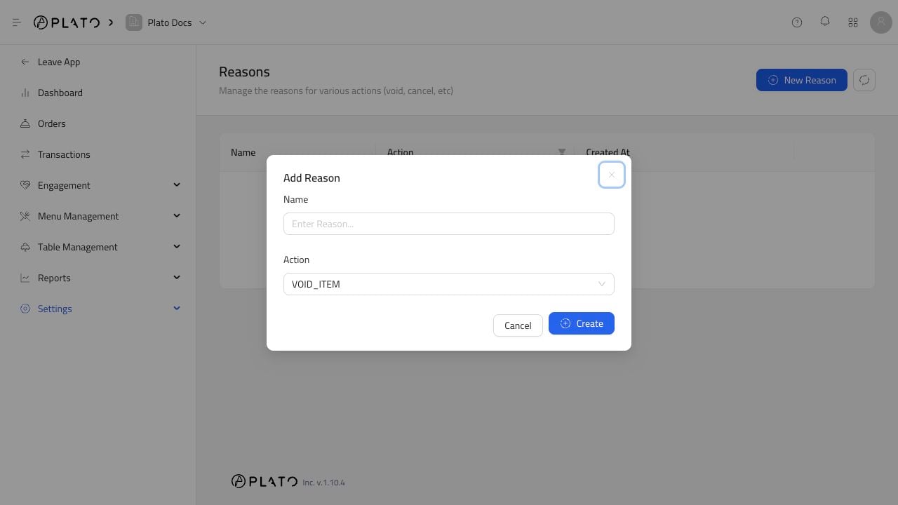 Reason form