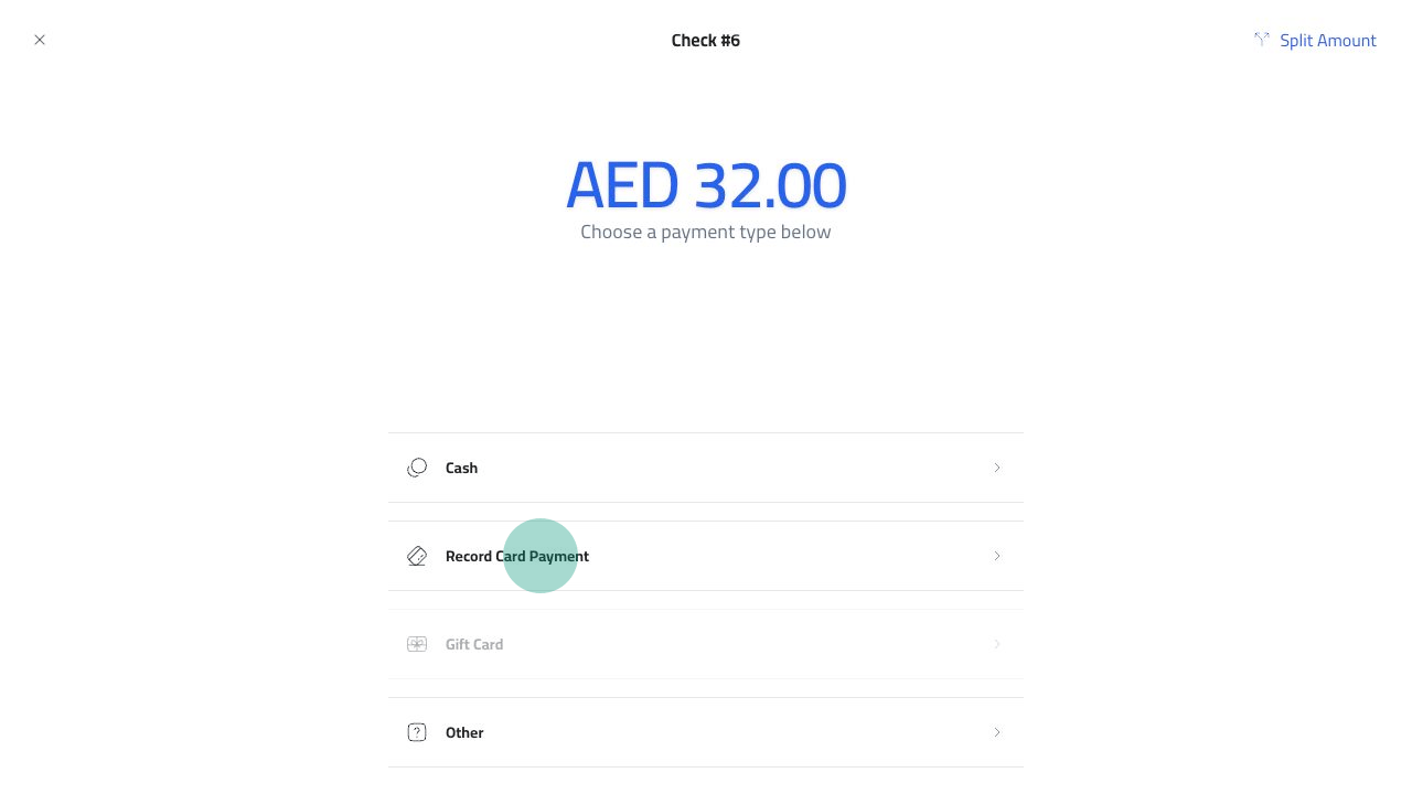 Record Card Payment method