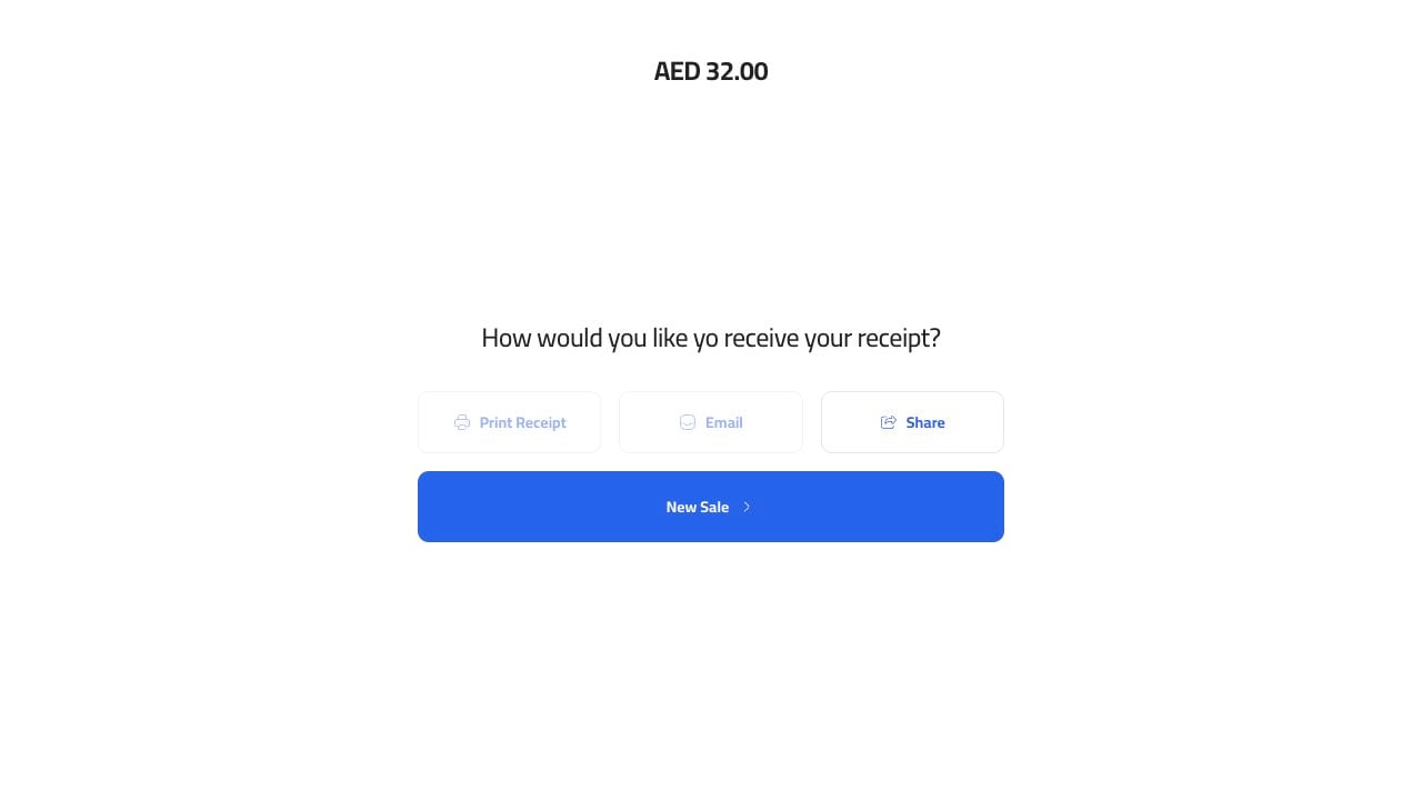 Card receipt screen