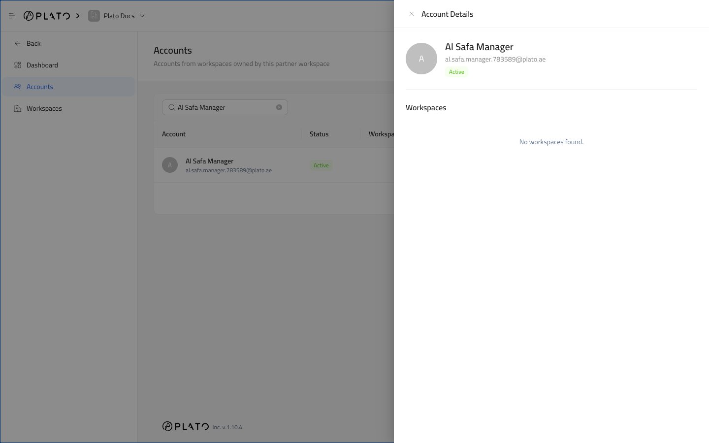 Account details drawer