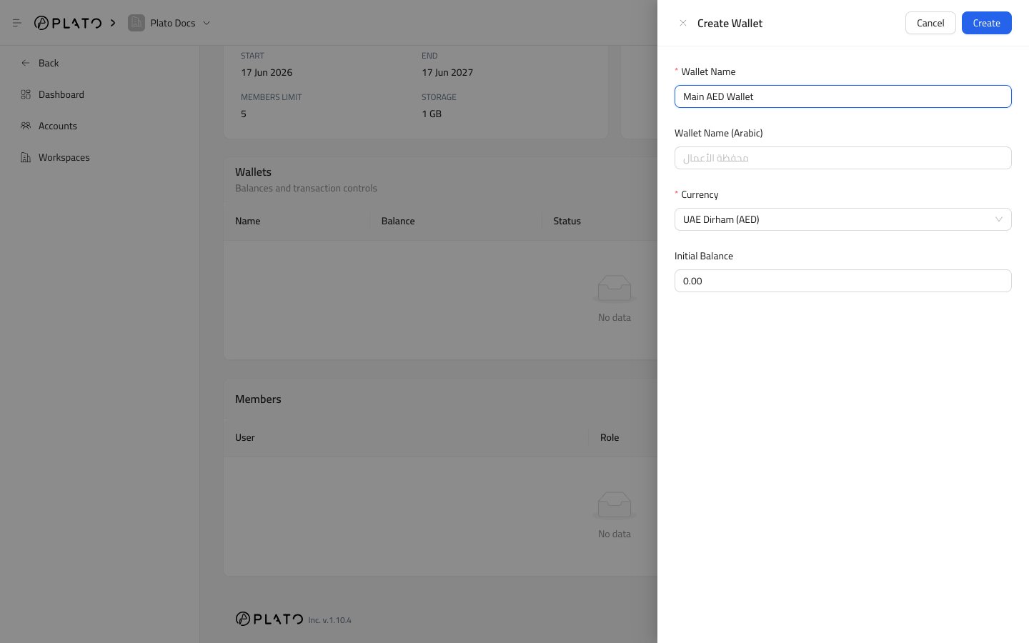 Filled wallet form