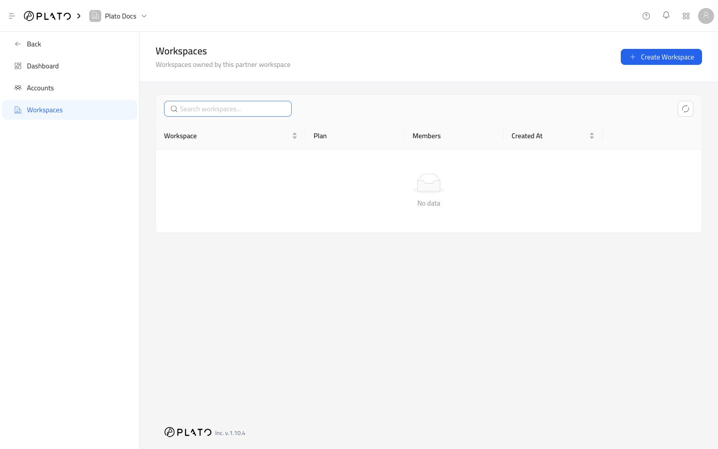 Partners workspaces list