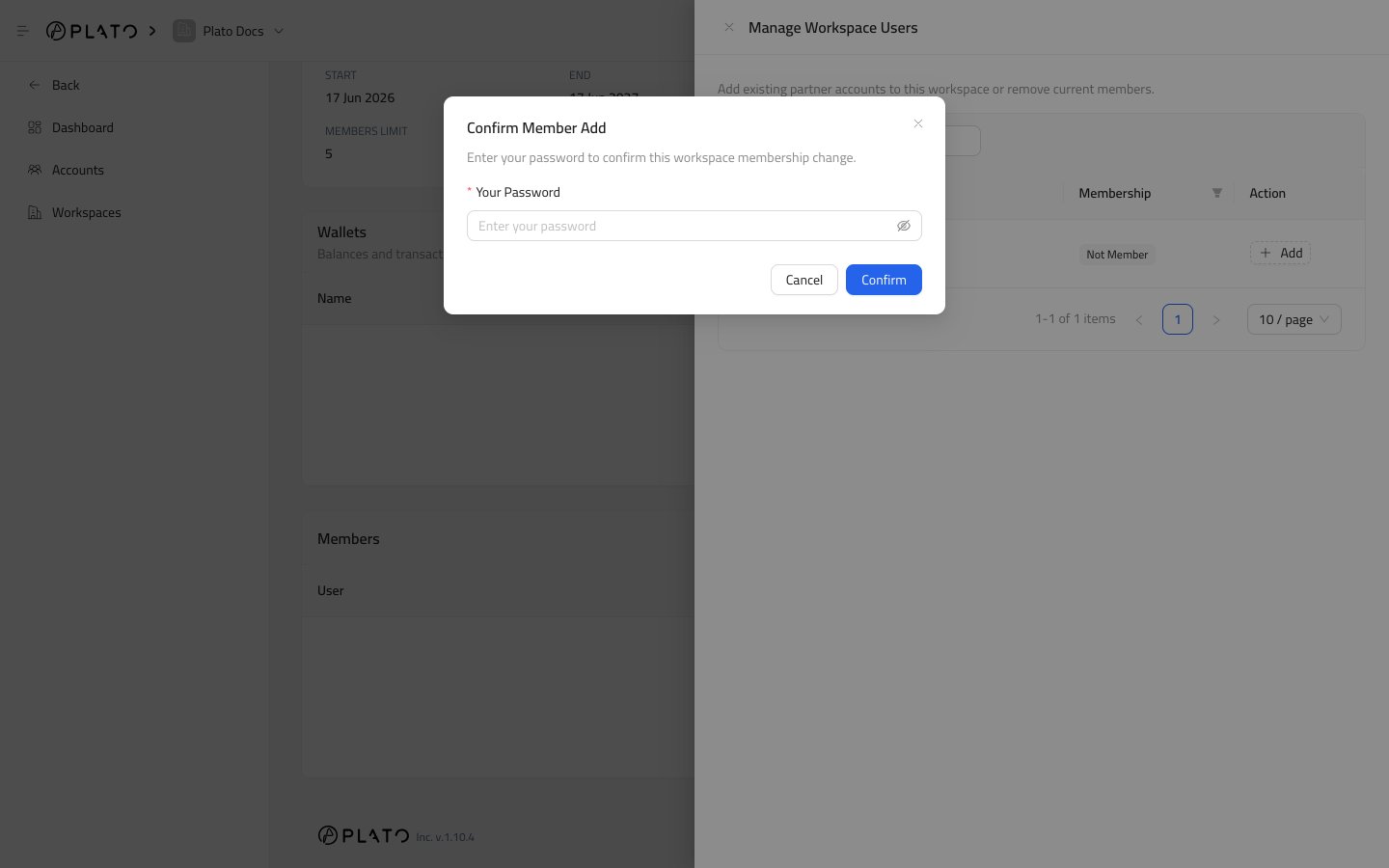 Confirm member add