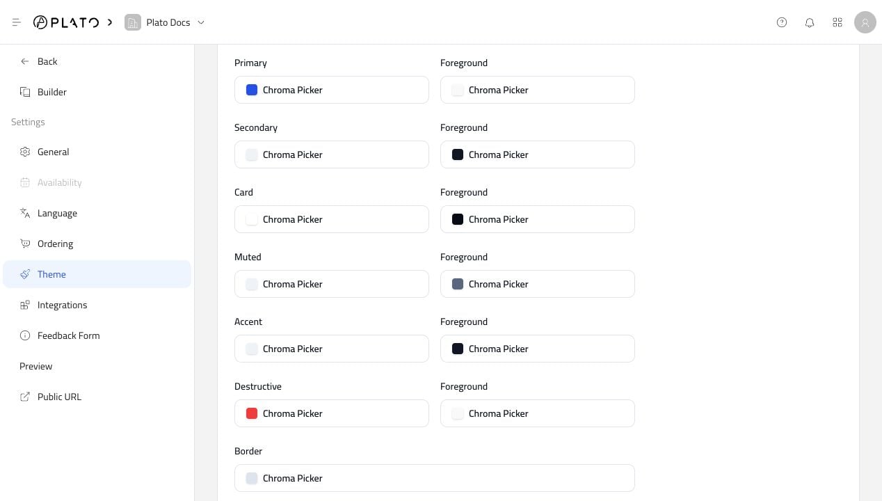 Theme fonts and radius