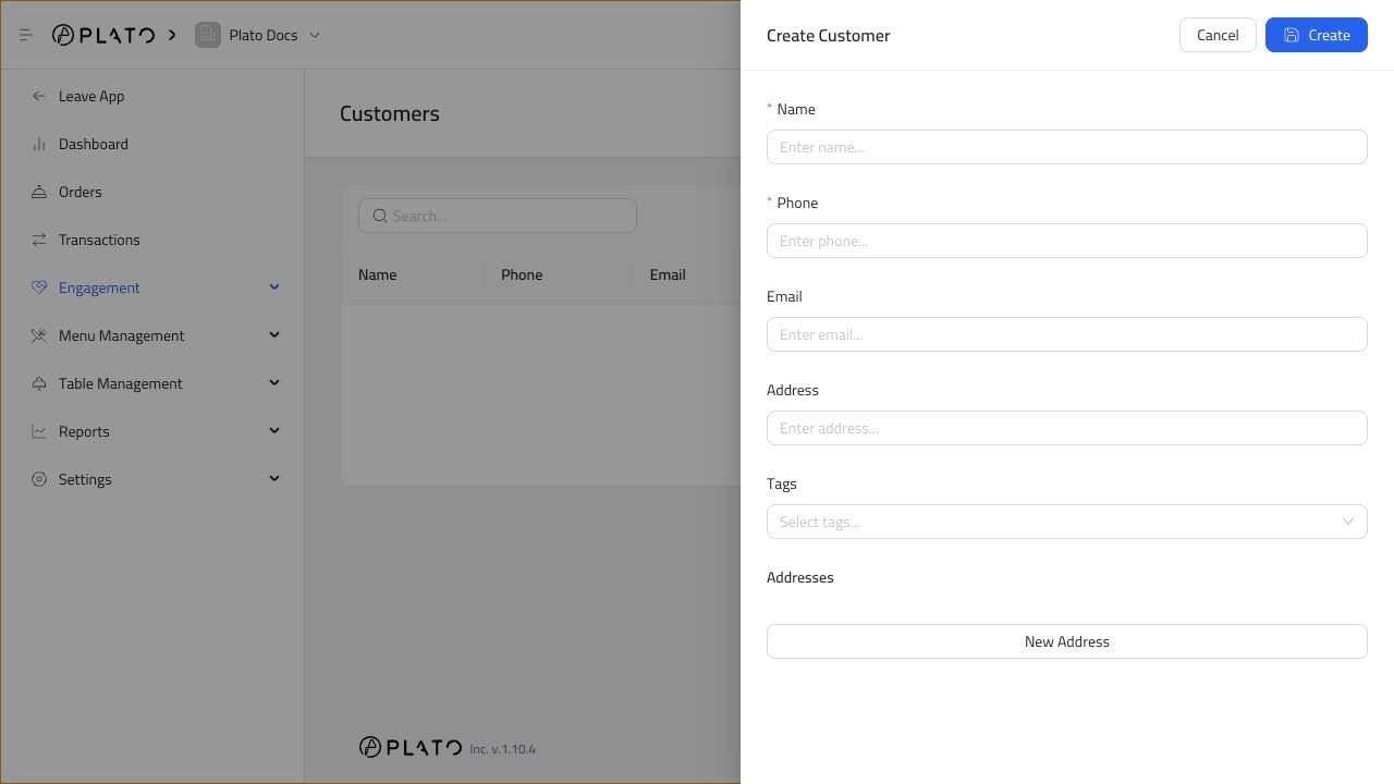 Customer form