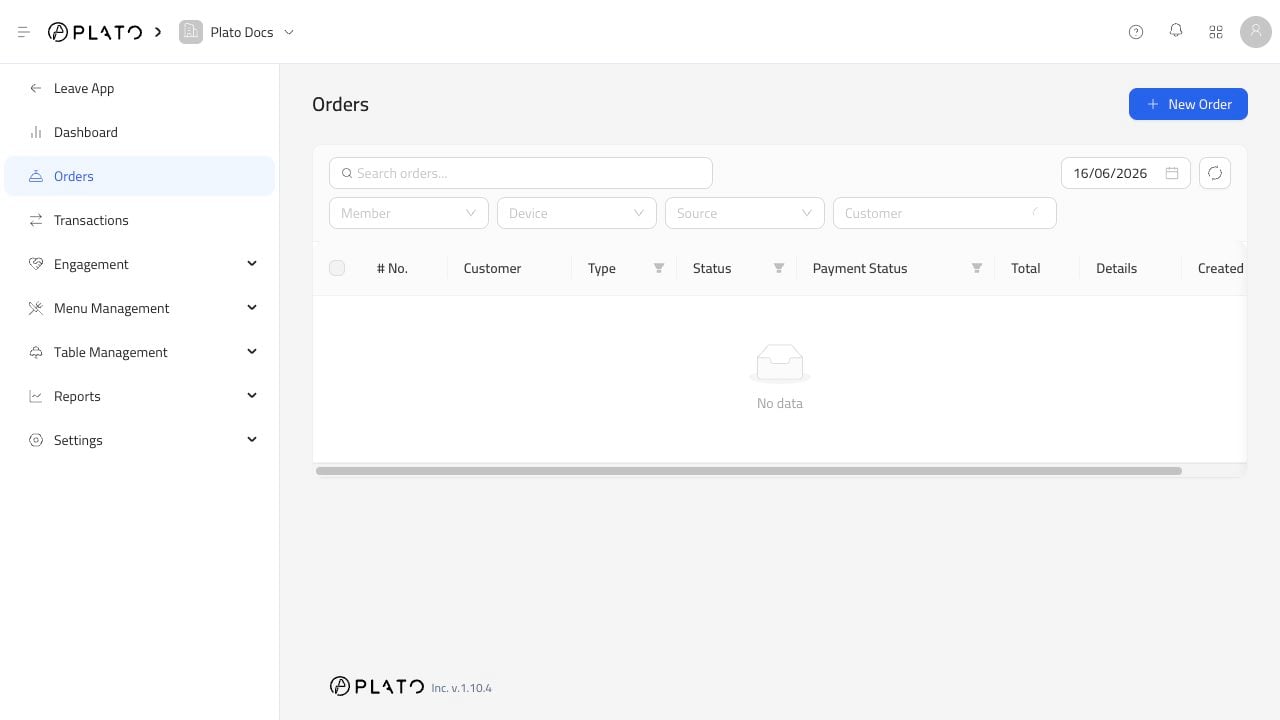 Orders list
