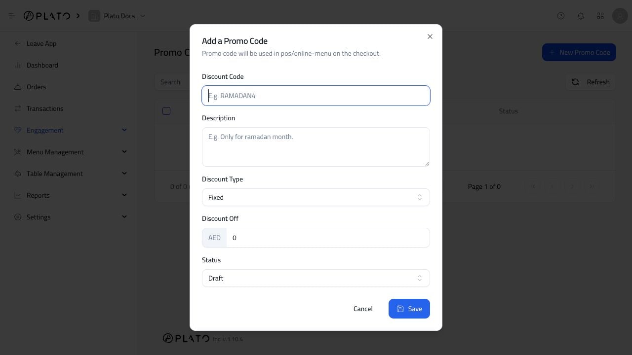 Promo code form