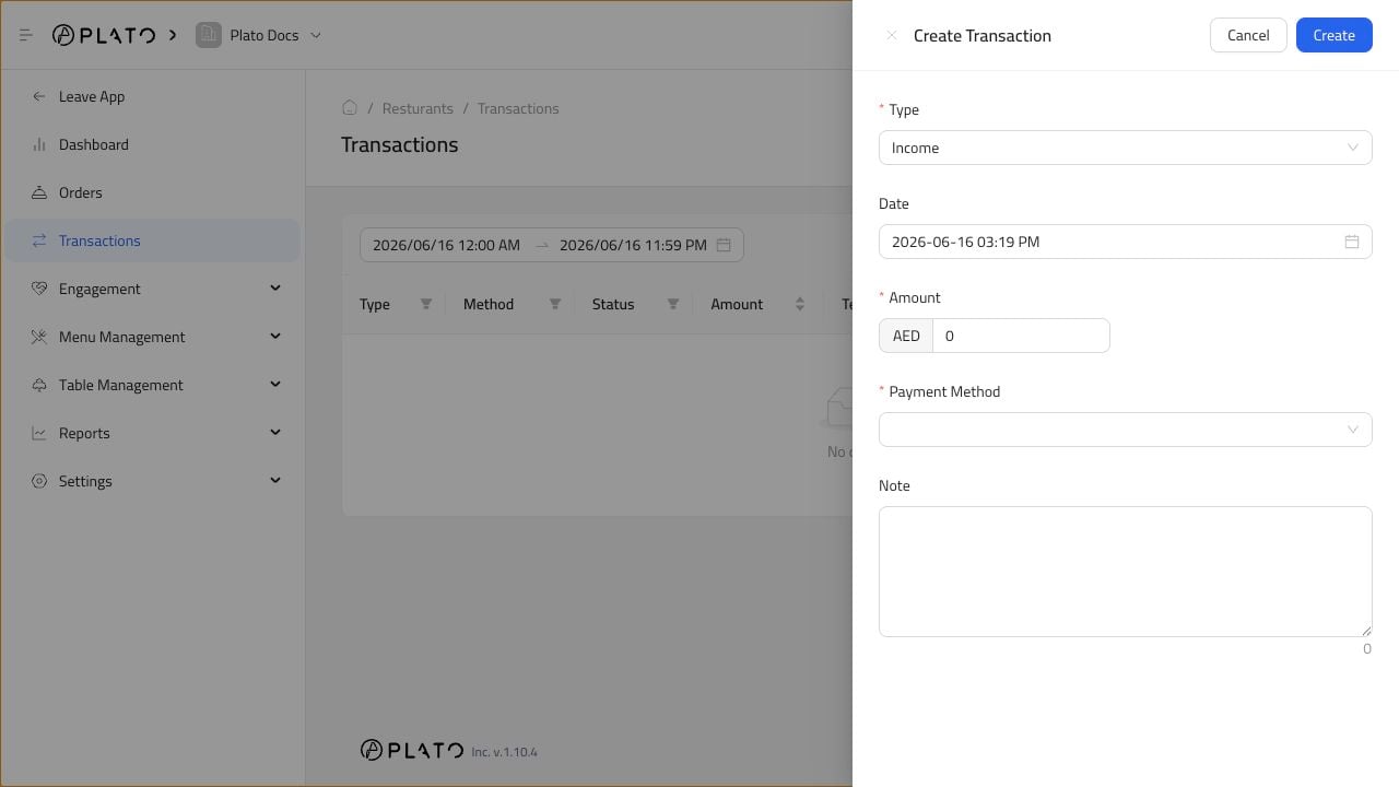 Transaction form