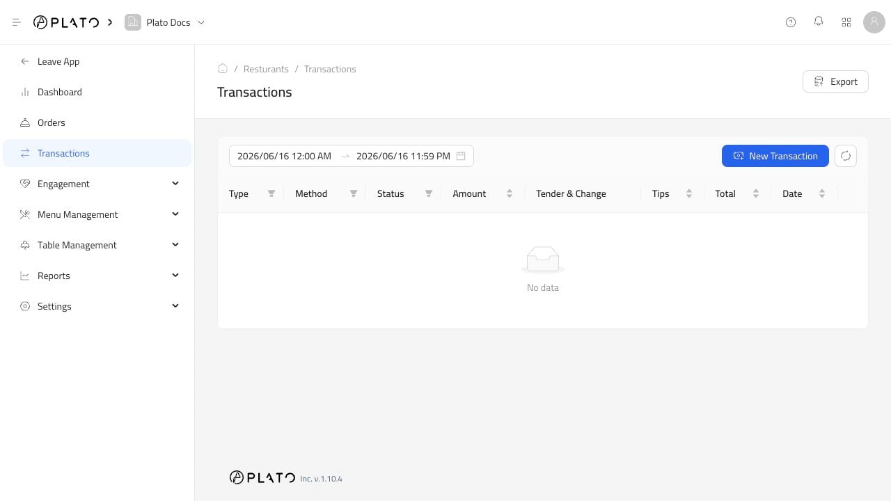 Transactions list