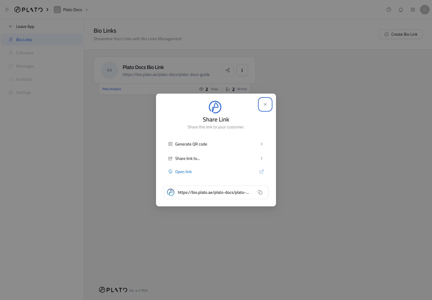 Share dialog
