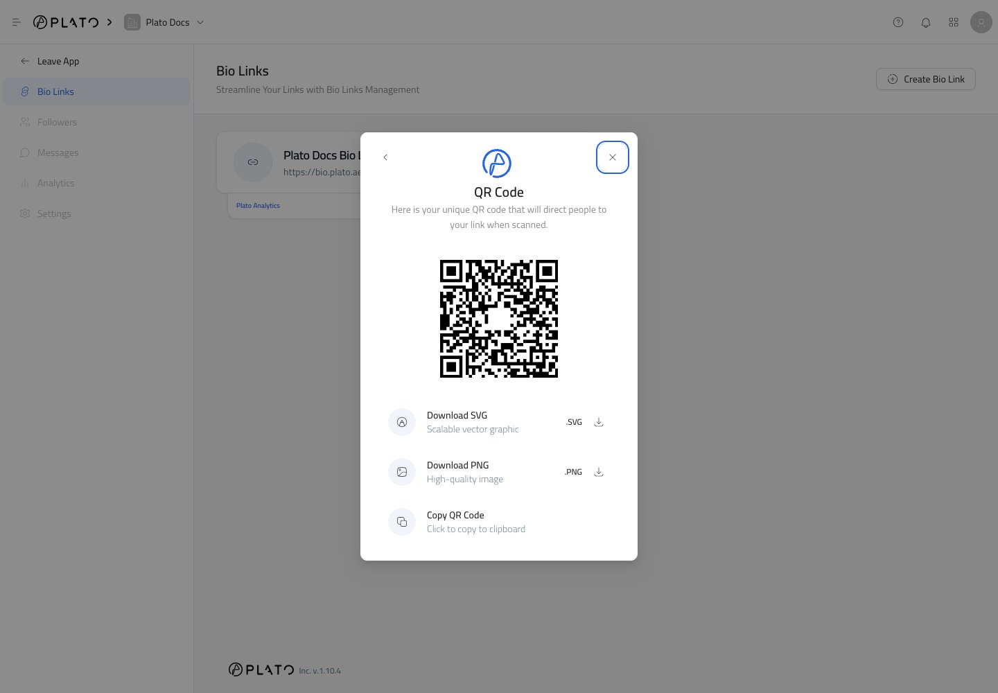 Bio Link QR code