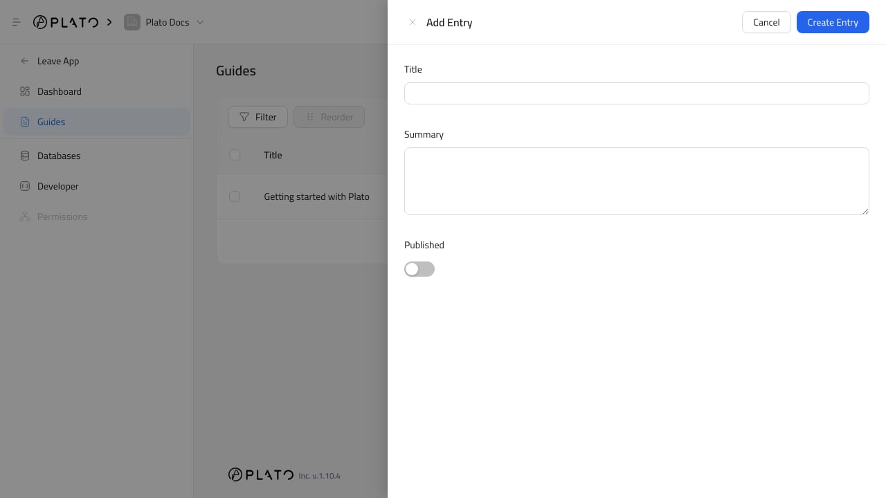 CMS entry form