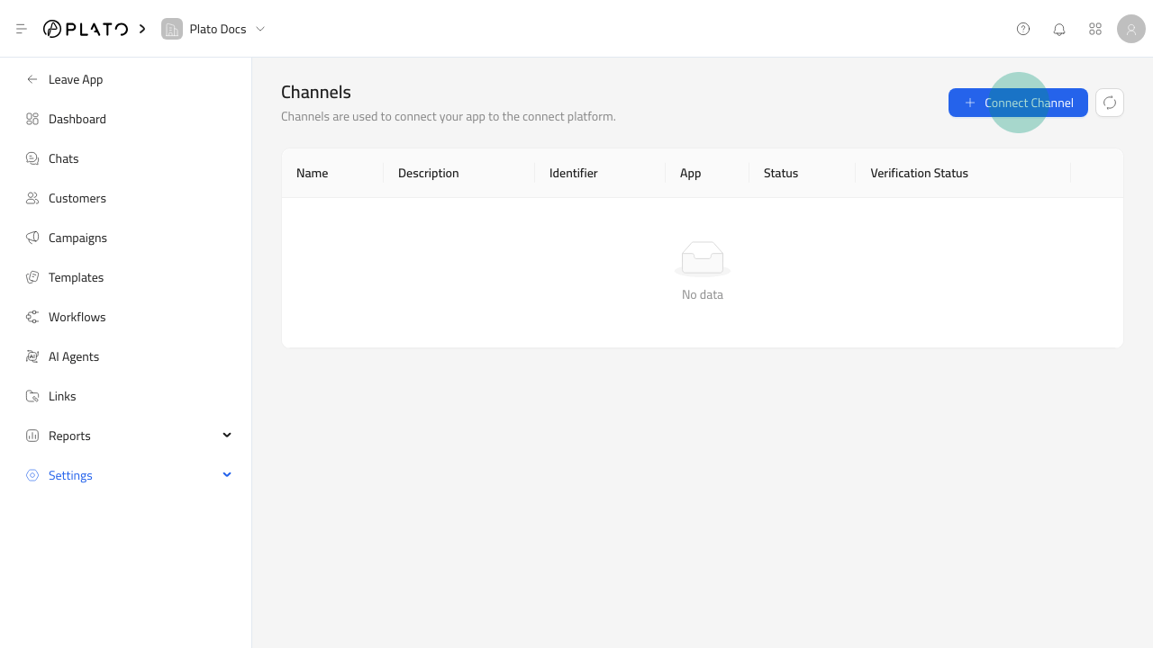 Connect Channel button