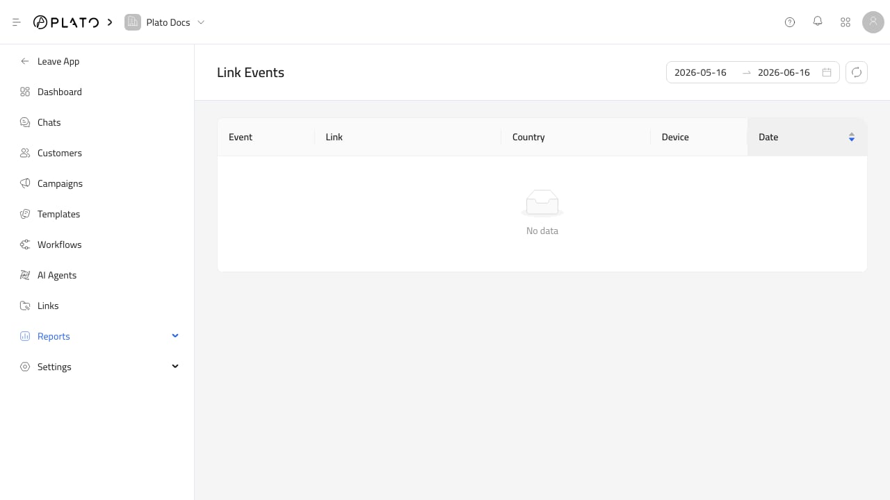 Link events report