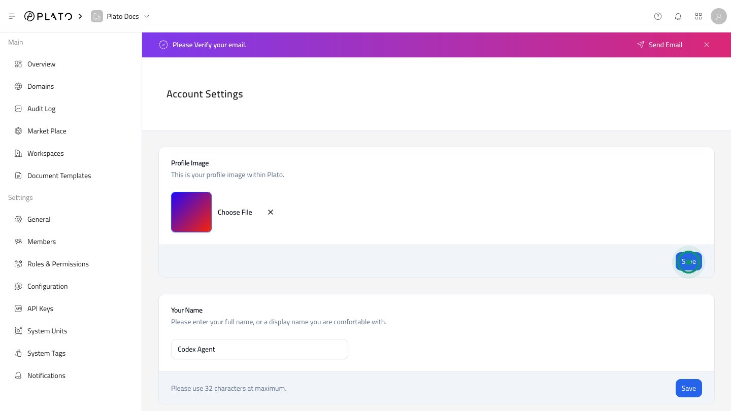 Account Settings page