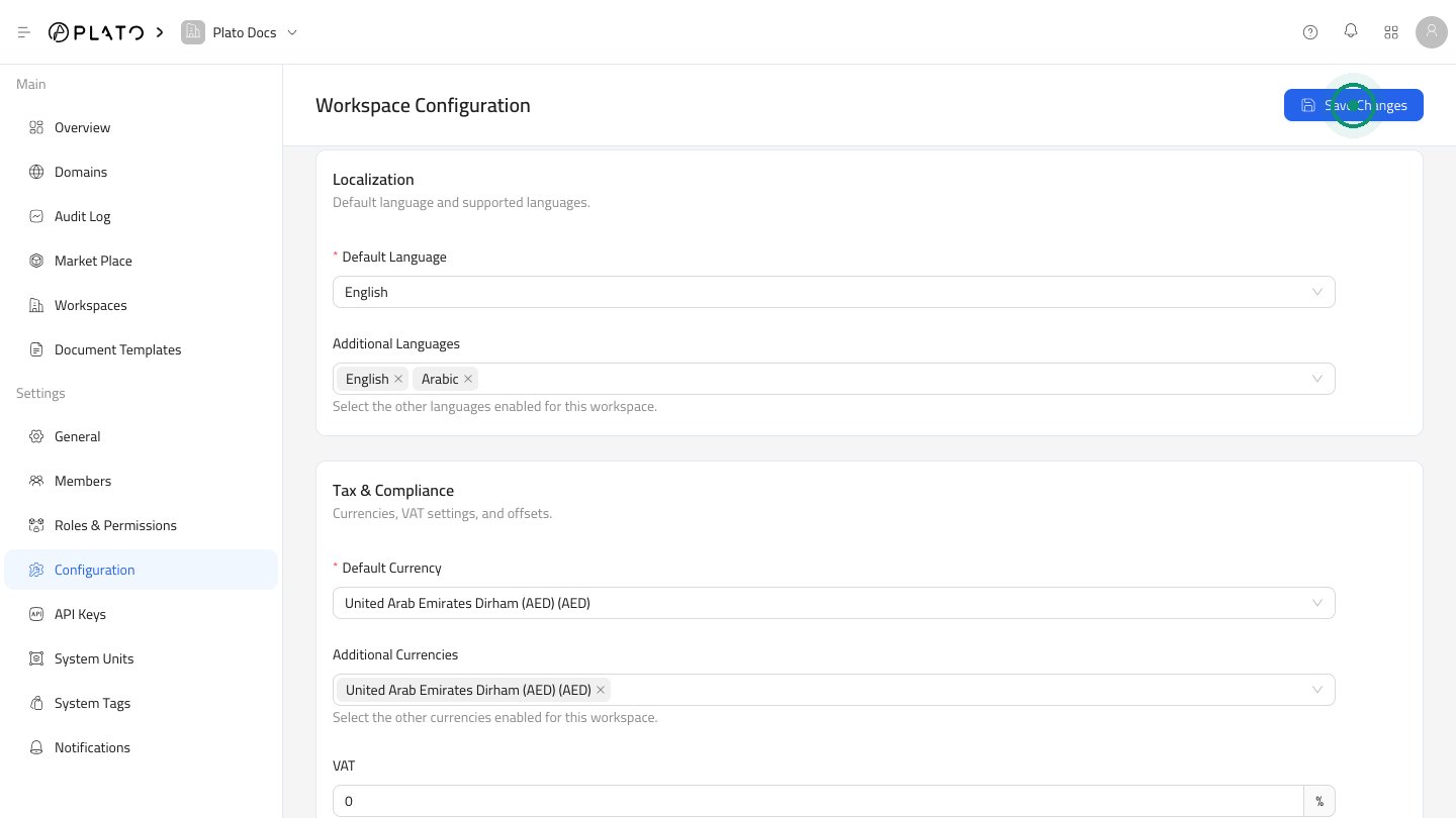 Language settings